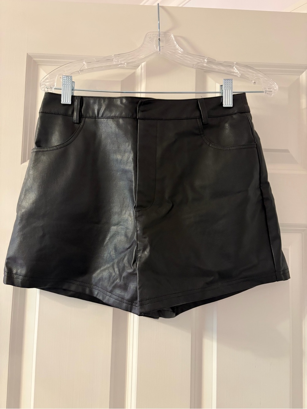 NWT Fate High-Waist Black Faux Leather Shorts